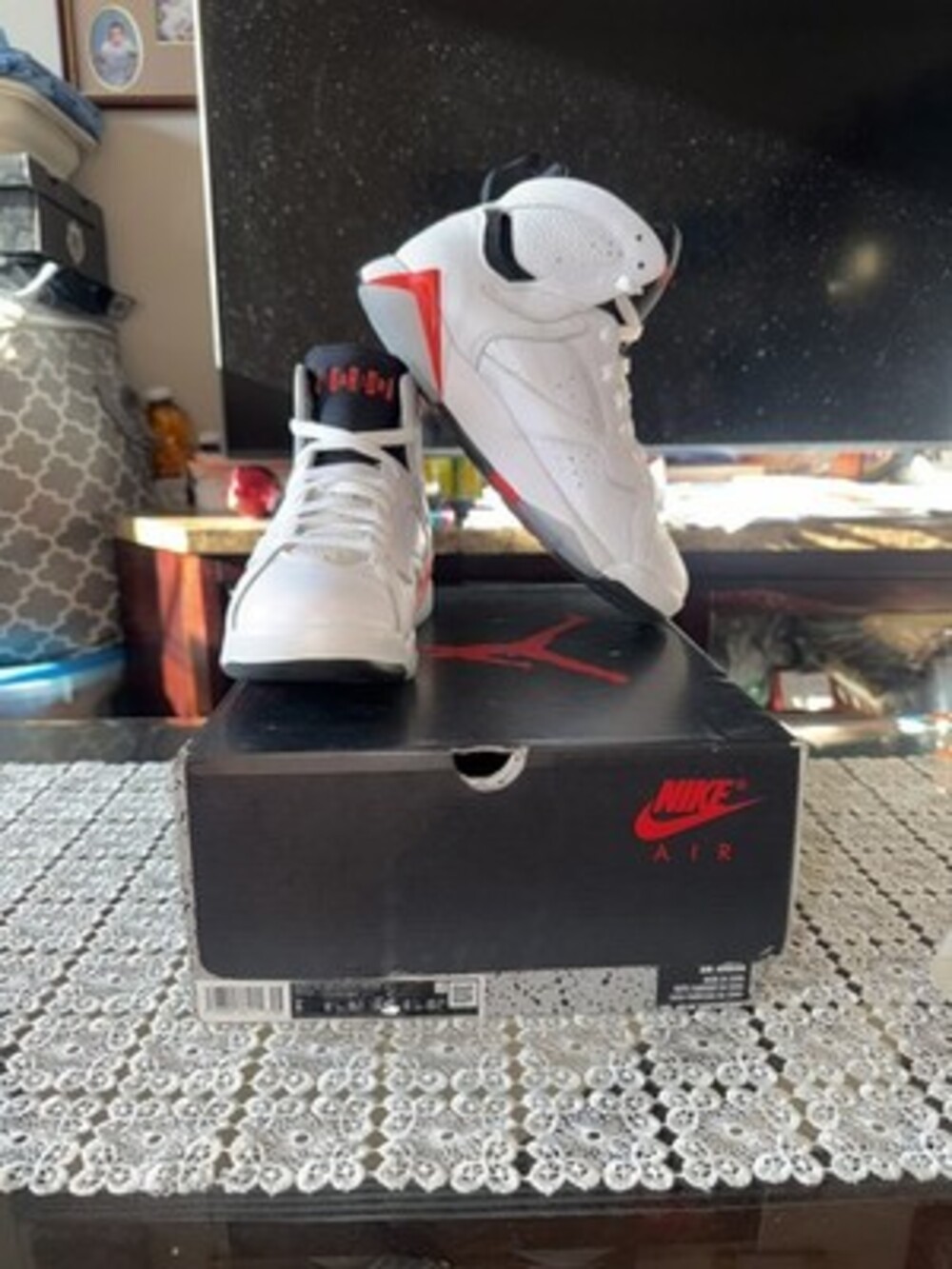 Jordan Air Jordan 7 Retro White Infrared CU9307-160 Size 8M USED CLEANED OG BOX